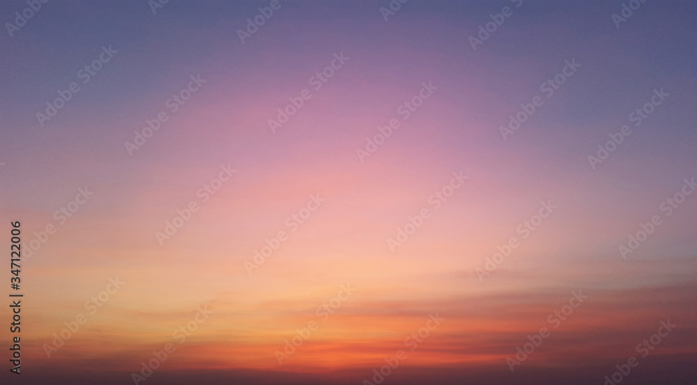 orange evening sunset on violet sky