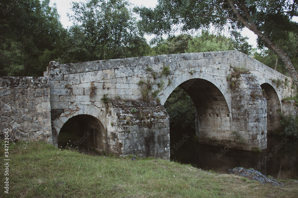 Puente romano sobre el rio Tuela en Sanabria (zamora)