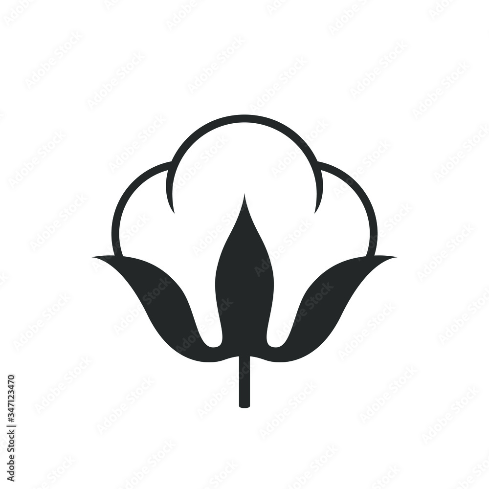 Cotton vector icon. Flat Cotton symbol is isolated on a white