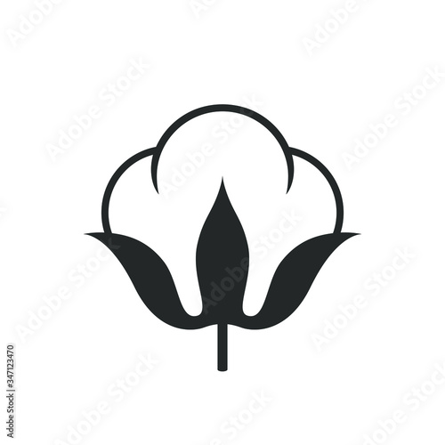 Cotton plant graphic icon. Cotton sign isolated on white background. Logo template. Vector illustration