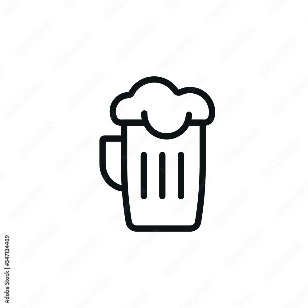 Beer Icon Isolated Beer Mug - Symbol Vector Beer Icon Isolated Beer Mug - Symbol Vector