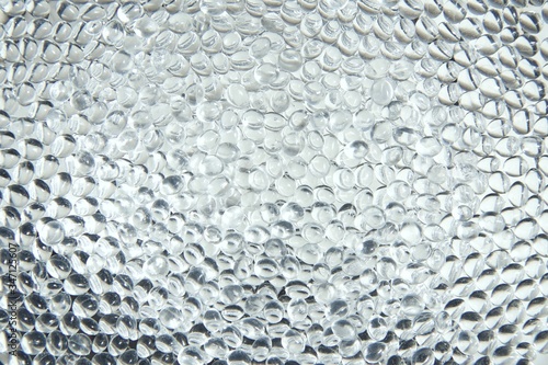 Transparent plastic polymer granules 