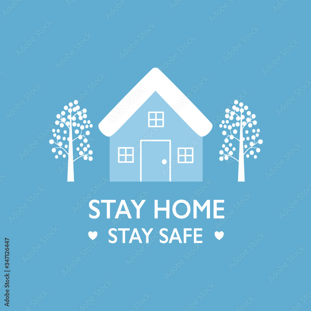 Stay home stay safe concept vector illustration. Self isolation or self quarantine at home to prevent Covid19 Coronavirus infection. Healthcare awareness campaign.