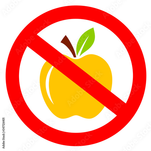 No apples, do not feed the animals vector sign