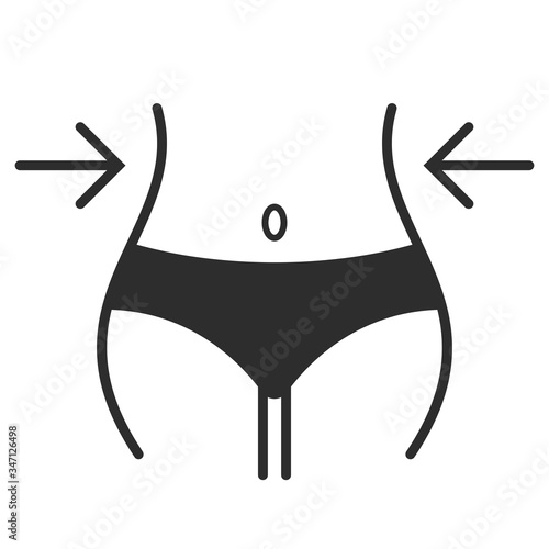 Slim waist icon, weight loss concept