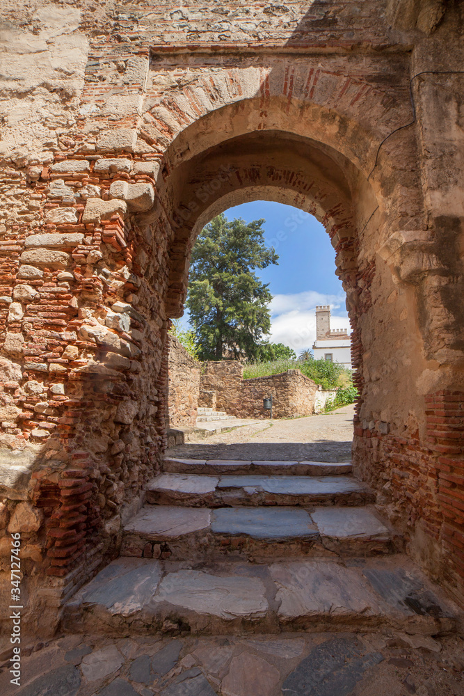 Capital Gate of Badajoz walled citadel, Extremadura, Spain