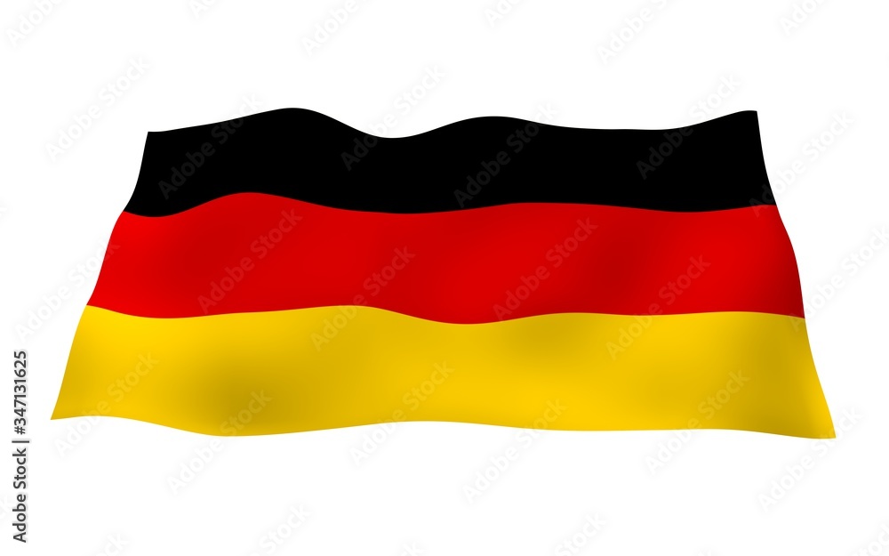 Flag of Germany. Wide format 3D illustration. State symbol of the Federal Republic of Germany. 3D rendering Flag of Germany. Wide format 3D illustration. State symbol of the Federal Republic of Germany. 3D rendering