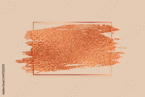 rose gold or copper color foil texture frame background