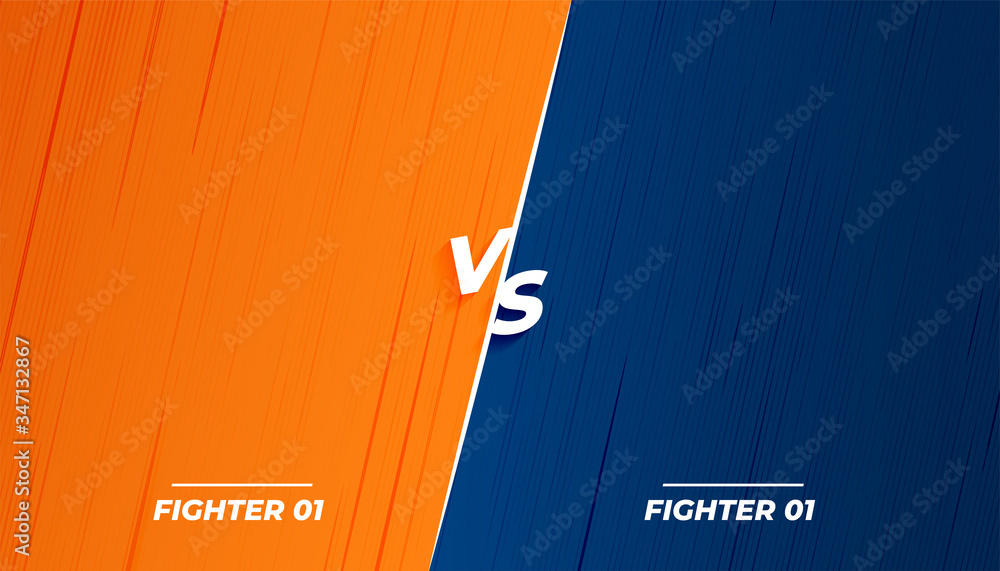 Versus Vs Fight Battle Background Screen Design Stock Vector 