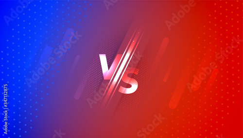 versus vs screen banner in red and blue gradient