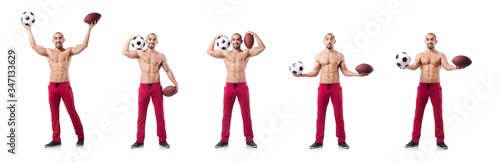 Man in sports concept on white