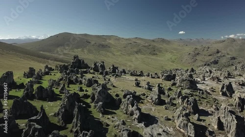 Drone shot of the mountains in Peru