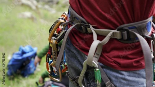 Climber getting ready to exercise