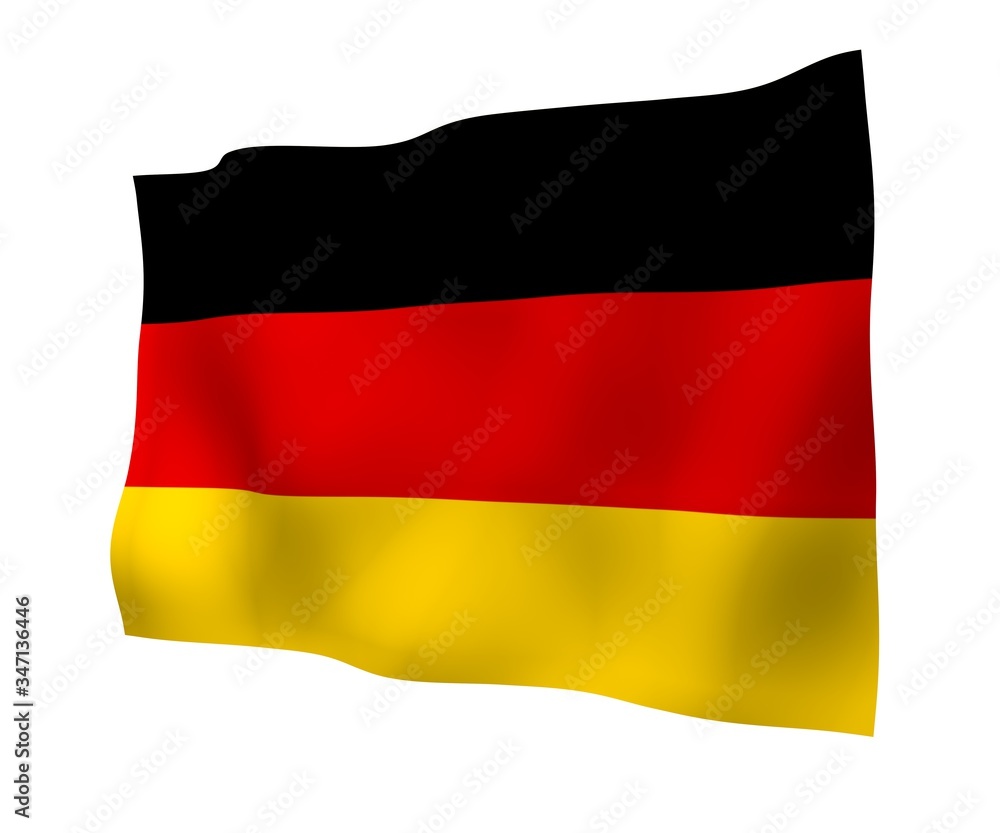 Naklejka premium Flag of Germany. Wide format 3D illustration. State symbol of the Federal Republic of Germany. 3D rendering
