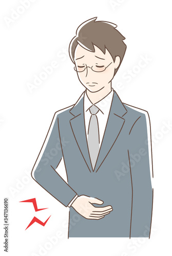 お腹が痛い男性