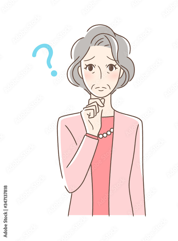 不安・疑問・悩みを感じる正面向きの女性 不安・疑問・悩みを感じる正面向きの女性