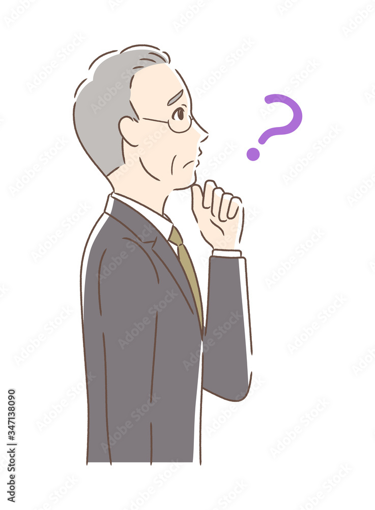 不安・疑問・悩みを感じる男性の横顔