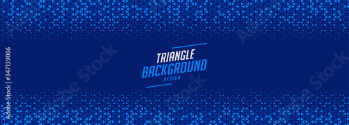 blue triangle halftone pattern wide banner design