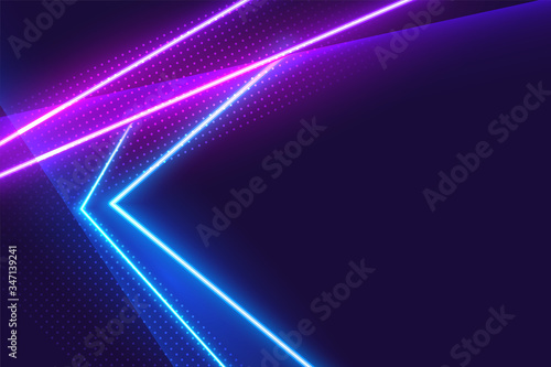 blue and purple neon lights glowing background