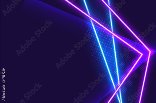 abstract geometric blue and purple neon background