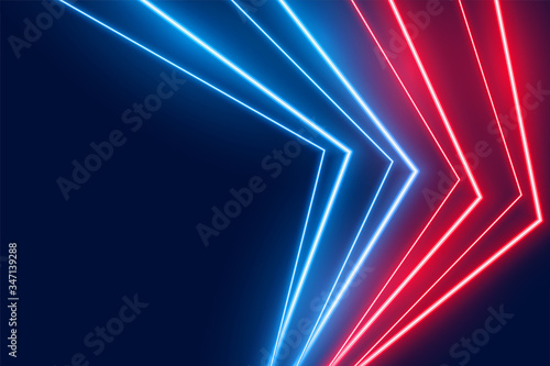 blue and red neon led lights line style background