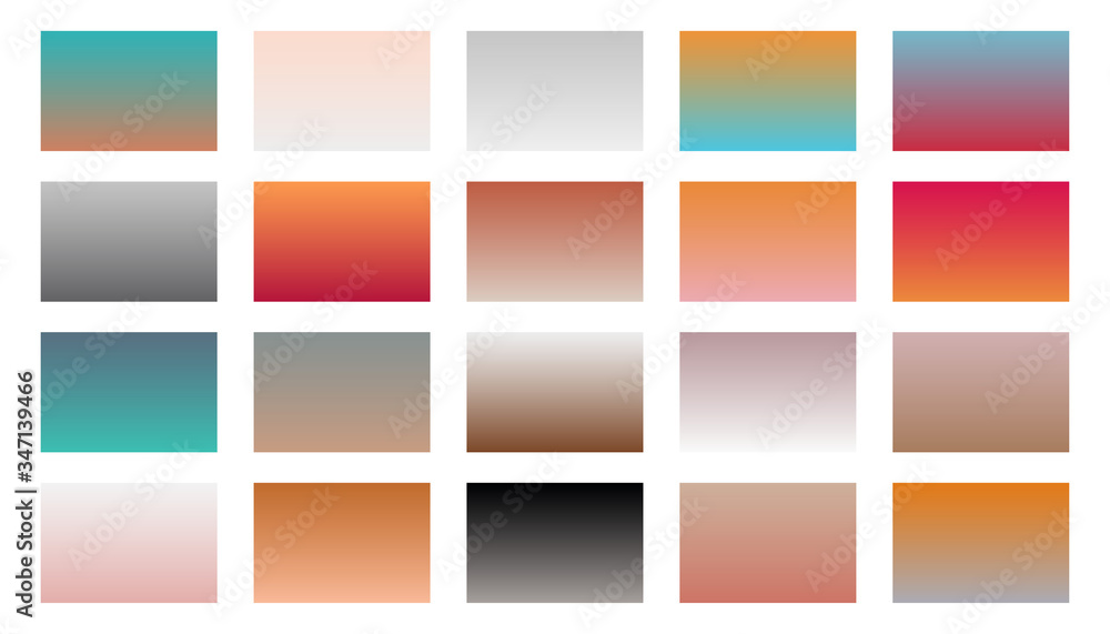 set of warm gradients shades combination design set of warm gradients shades combination design