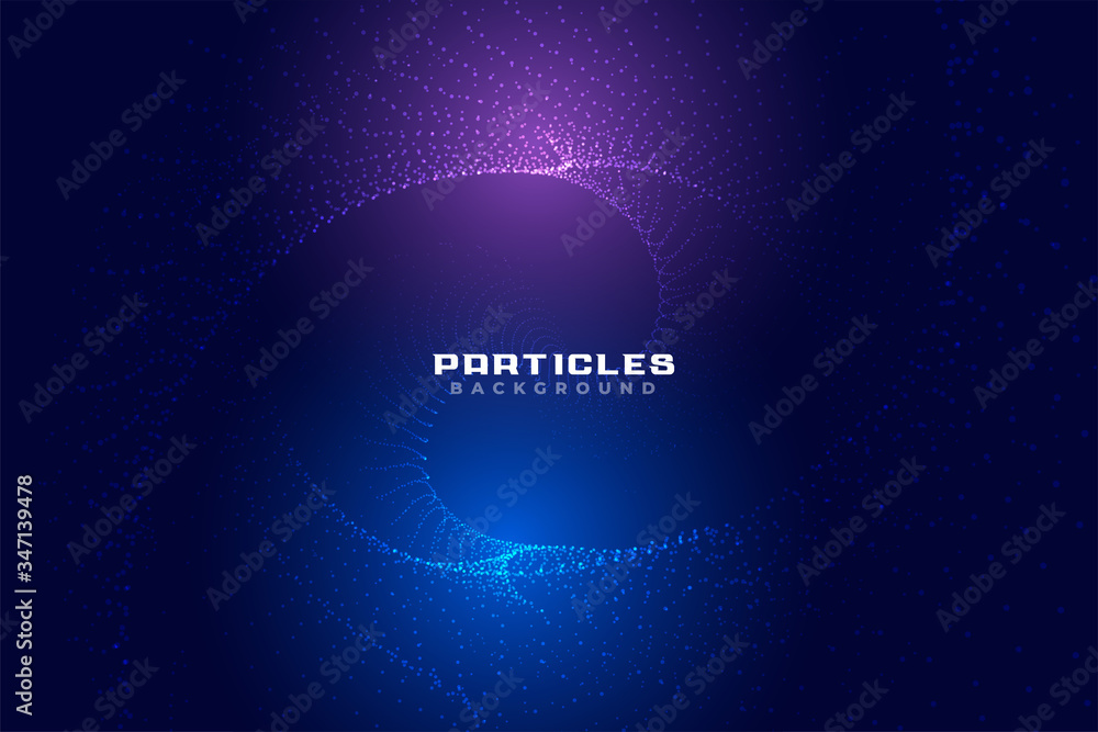 dynamic digital particles background in purple and blue shade