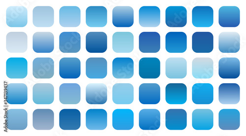 set of blue sky gradient shades combinations