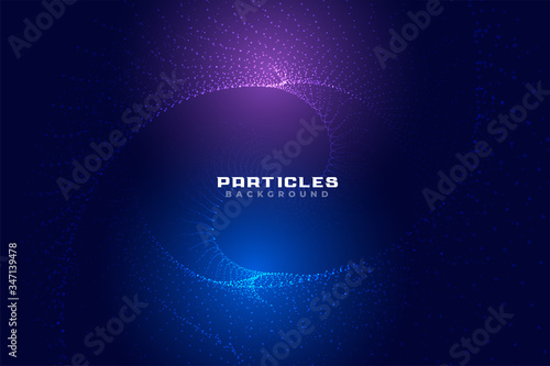dynamic digital particles background in purple and blue shade
