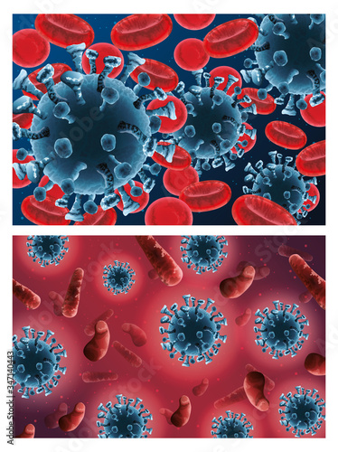 covid19 pandemic particles and blood pattern