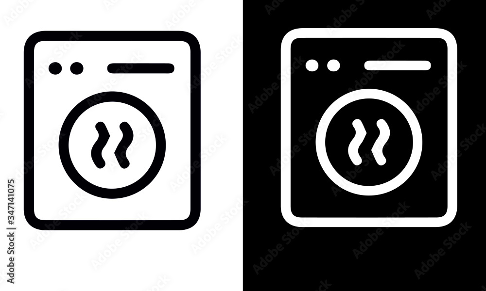  laundry icons vector design  black and white 