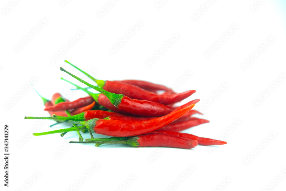 Thai red chilli isolated on a white background