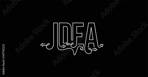 Idea Calligraphic line art Text banner poster vector illustration Design.