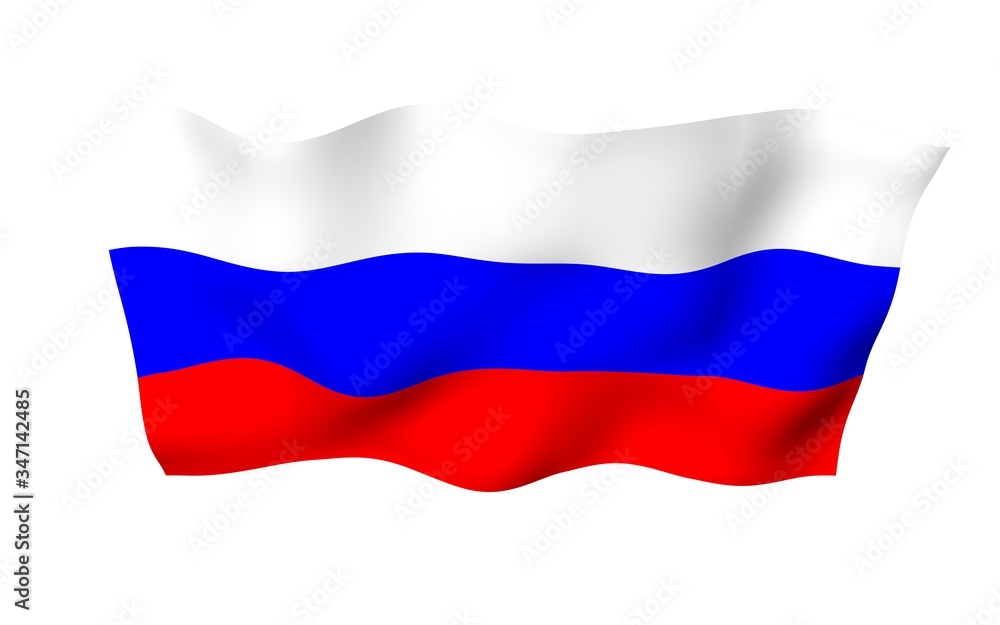 Waving flag of the Russian Federation. The National. State symbol of the Russia. 3D illustration Waving flag of the Russian Federation. The National. State symbol of the Russia. 3D illustration