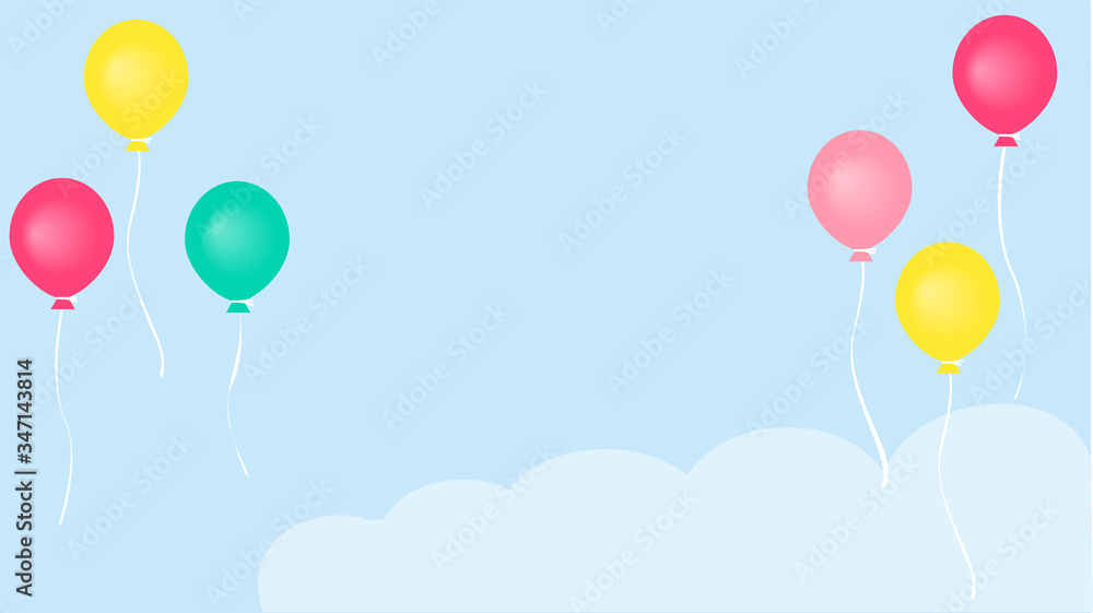 Balloons, holodays, birtyday party concept, 風船、バルーン、空飛ぶ風船、パーティー、誕生日、背景イメージ