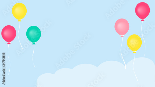 Balloons, holodays, birtyday party concept, 風船、バルーン、空飛ぶ風船、パーティー、誕生日、背景イメージ