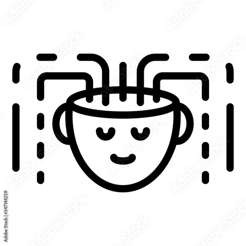 Truncated head and lines icon. Outline truncated head and lines vector icon for web design isolated on white background