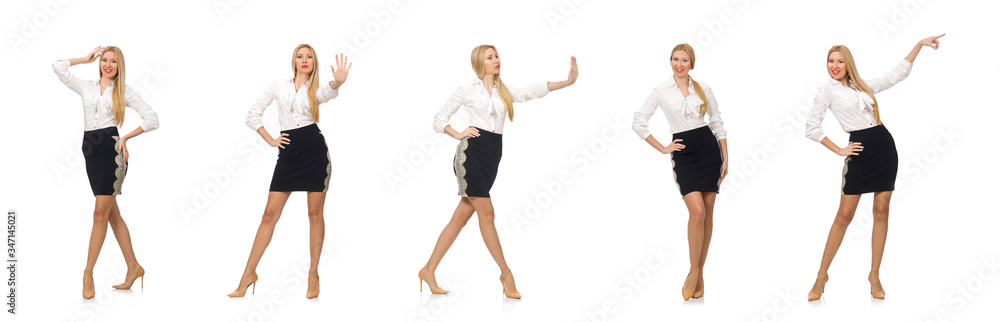 Woman in classic office clothing isolated on white Woman in classic office clothing isolated on white