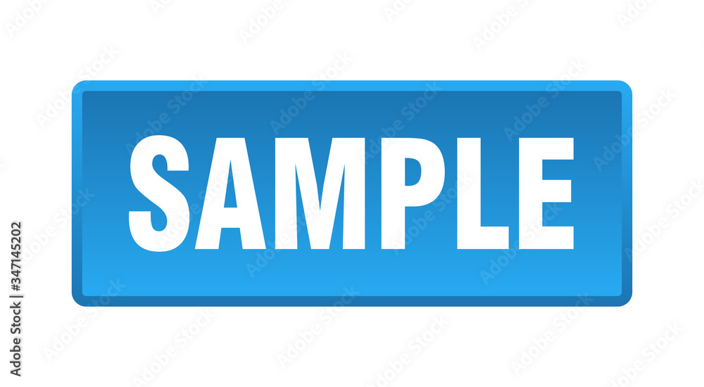 sample button. sample square blue push button sample button. sample square blue push button