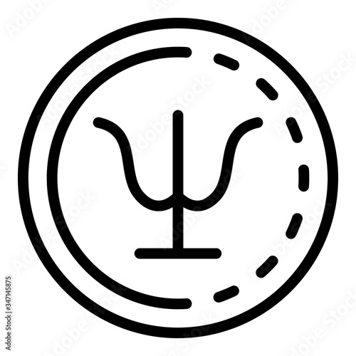 Psychology sign in a circle icon. Outline psychology sign in a circle vector icon for web design isolated on white background