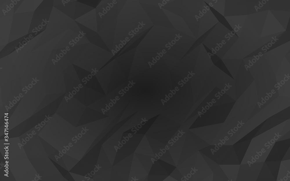 Black abstract background. Lowpoly backdrop. Gloomy crumpled paper. 3D illustration Black abstract background. Lowpoly backdrop. Gloomy crumpled paper. 3D illustration