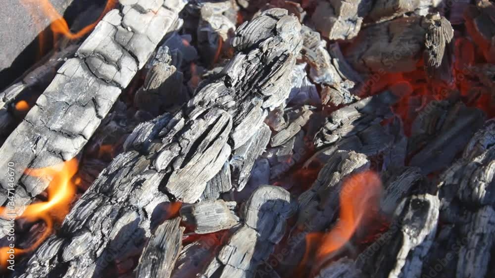 the wood burns with orange and red flames, turning into coals. beautiful fire in nature and comfort next to the fireplace the wood burns with orange and red flames, turning into coals. beautiful fire in nature and comfort next to the fireplace