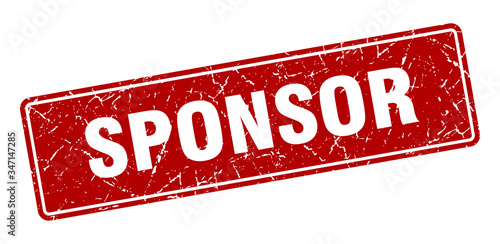 sponsor stamp. sponsor vintage red label. Sign