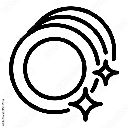 Sparkling dishes icon. Outline sparkling dishes vector icon for web design isolated on white background