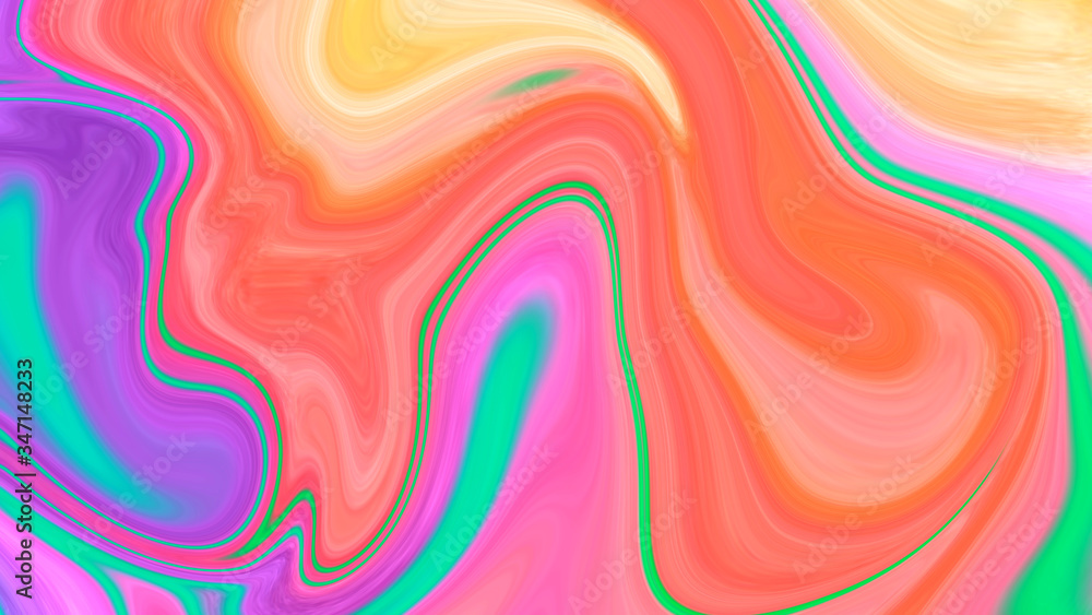 Obraz premium Liquid effect abstract colorful background. Marble effect trendy background.
