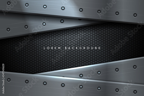 Metal background with hexagon pattern