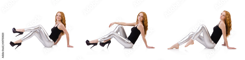 Young redhead girl in tight leggings Young redhead girl in tight leggings