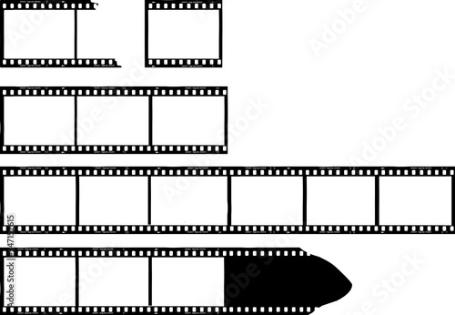 set of grungy photo film frames,filmstrips with free copy space,vector,fictional artwork