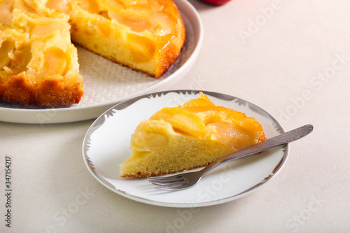 Apple upside down sponge cake