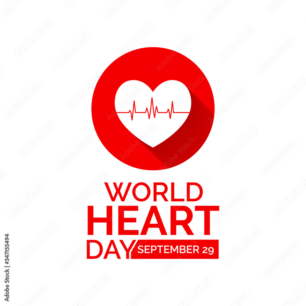 Vector illustration on the theme of World Heart day observed each year on September 29th worldwide.